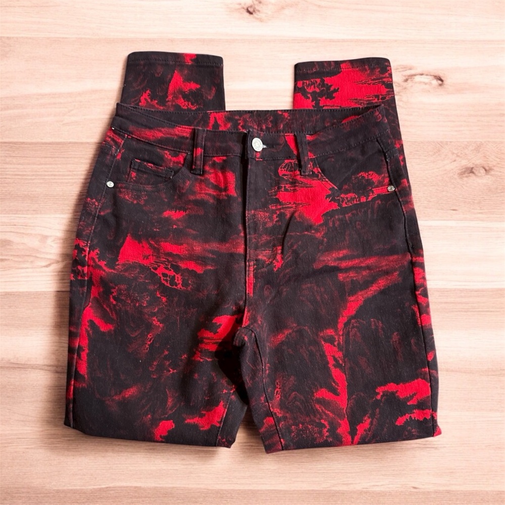 Red & Black Marbled Jeggings